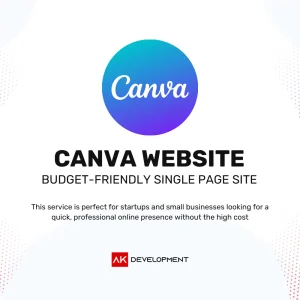 Canva Single Page Website Design Service by Ak Development