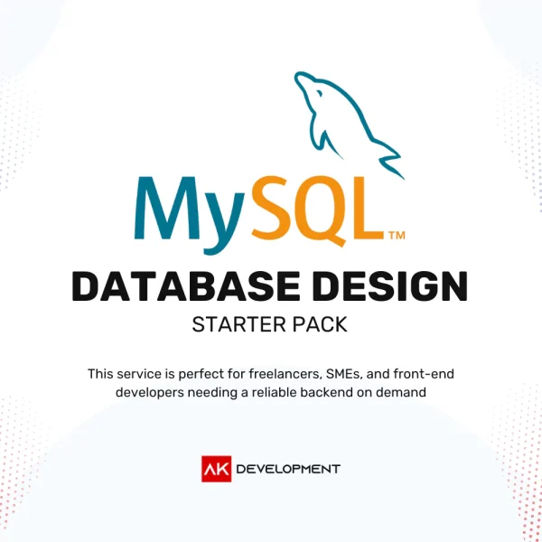 MySQL on demand database design service - starter pack