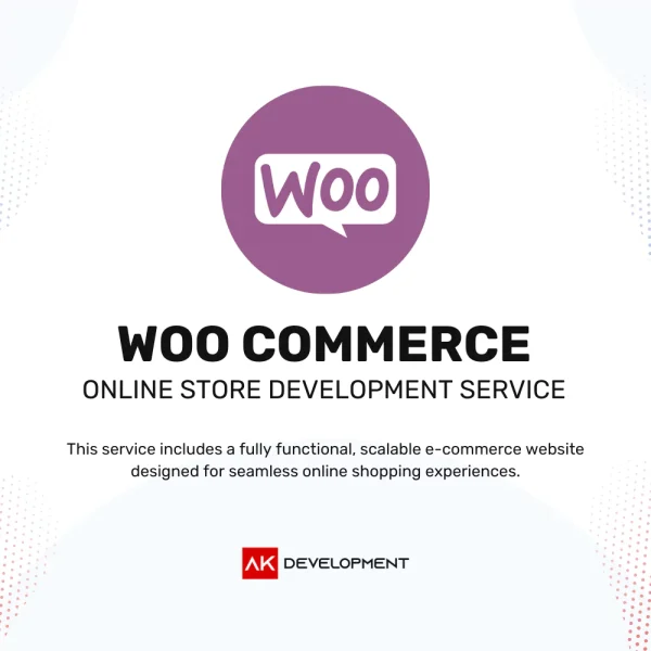 Woocommerce online store development service offered by Ak Development