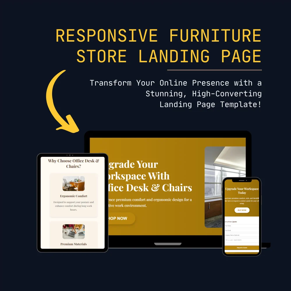 Office & Furniture Store Landing Page Template